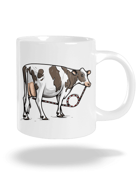 Cow drink nagy bögre White