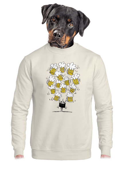 Boldog sörivó unisex crewneck Off White