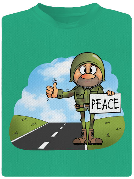 Peace férfi sportpóló Mint Mal