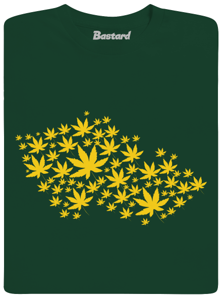 Ganja country férfi hosszú ujjú póló Bottle Green