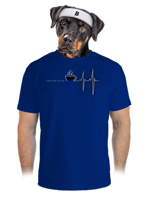 Coffee help férfi sportpóló Royal Blue Mal