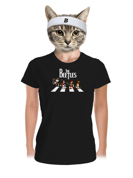 Beatles női sportpóló Black