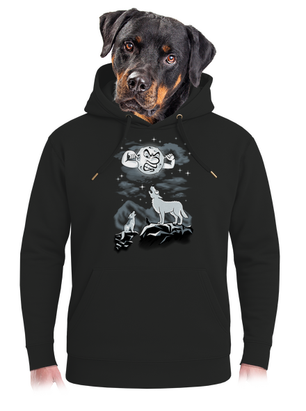 Farkas ária unisex prémium pulóver Dark Black