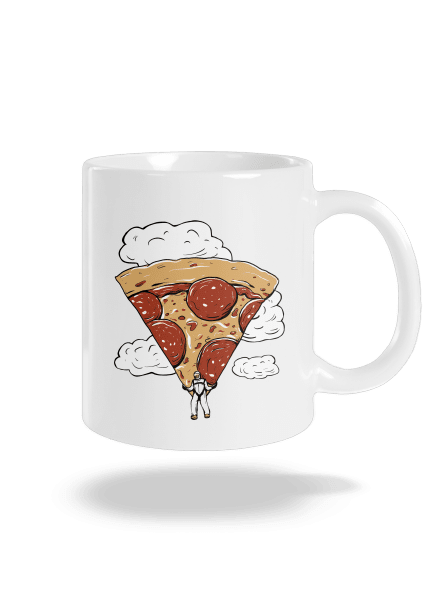 Pizza ejtőernyős hagyományos bögre White