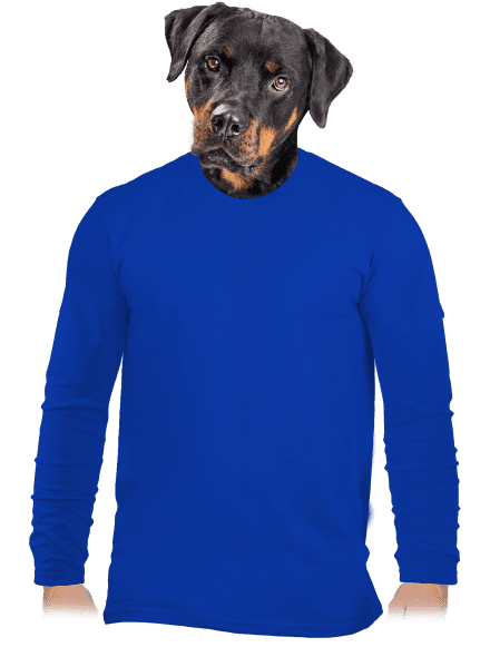 Nyomtatás nélkül férfi hosszú ujjú póló Royal Blue