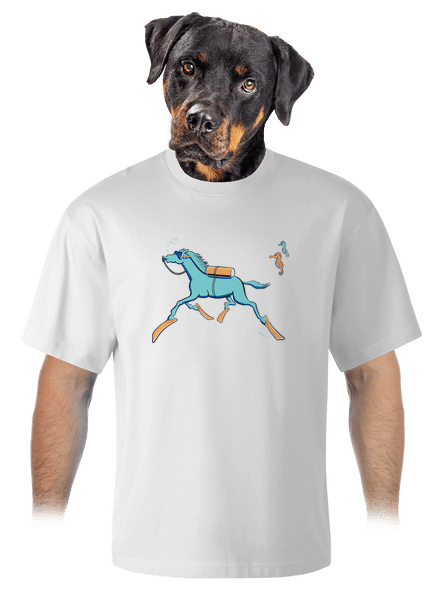 Csikóhal unisex túlméretezett póló White