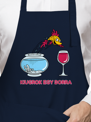 Kiugrok egy borra kötény Navy