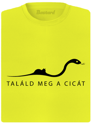 Találd meg a cicát női sportpóló Neon Yellow