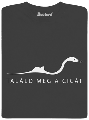 Találd meg a cicát férfi hosszú ujjú póló Dark Grey