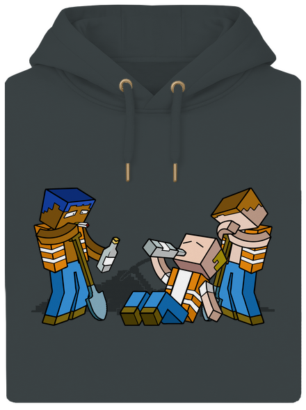 Real Minecraft unisex prémium pulóver Charcoal