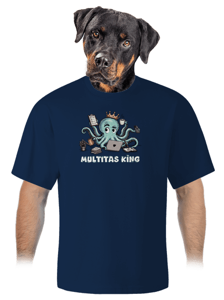 Multitas king unisex túlméretezett póló Midnight Blue