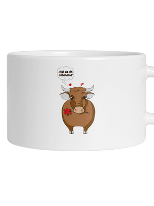 Tehén és bika macaron bögre White