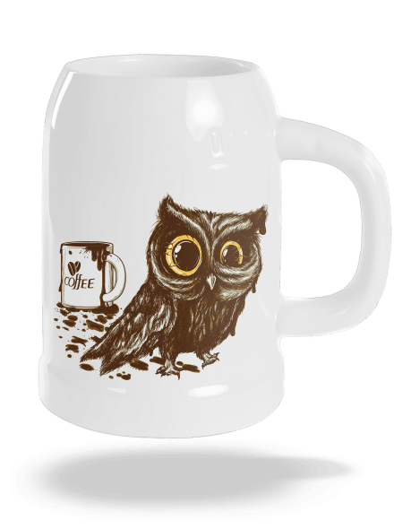 Koffeinfüggő bagoly söröskorsó White