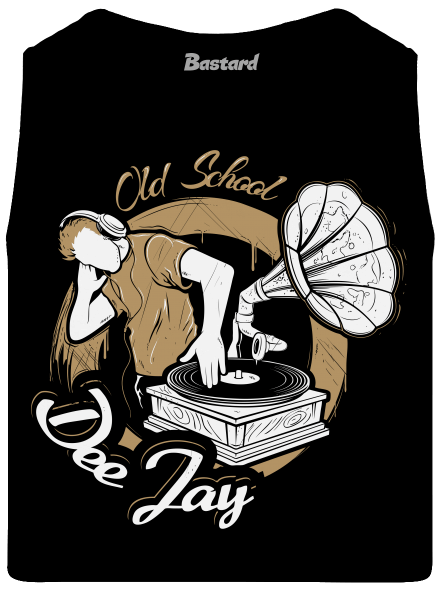Old School DJ férfi trikó Black
