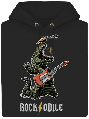 Rockodile unisex prémium pulóver Dark Black