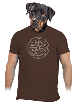 Alkoholos iránytű férfi póló Brown