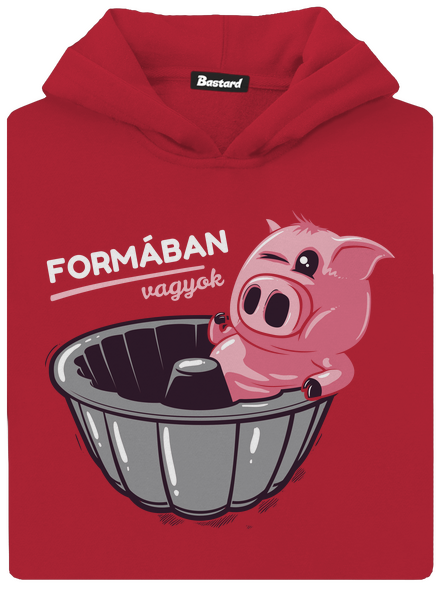 Formában gyerek kenguruzsebes pulóver Fire Red