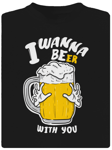 I wanna beer férfi sportpóló Black