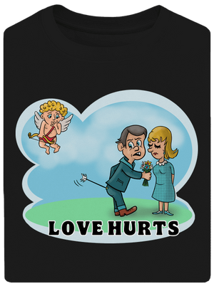 Love hurts unisex túlméretezett póló Black