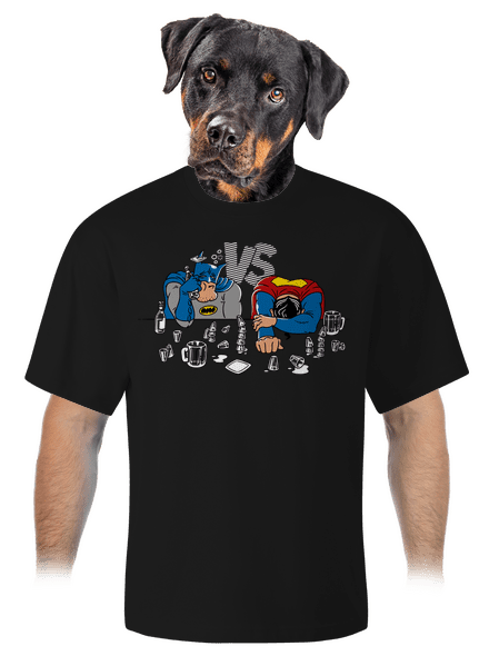 A szuperhősök harca unisex túlméretezett póló Black