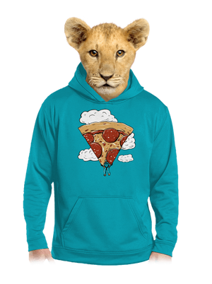 Pizza ejtőernyős gyerek kenguruzsebes pulóver Hawaiian Blue