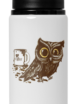 Koffeinfüggő bagoly kulacs White