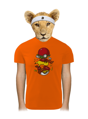 Pokémon burger gyerek sport póló Neon Orange