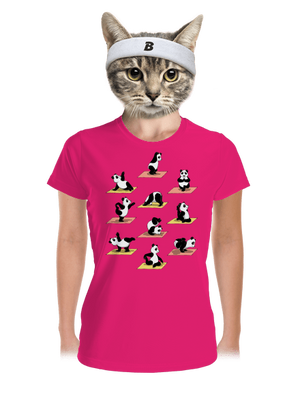 Panda jóga női sportpóló Neon Pink