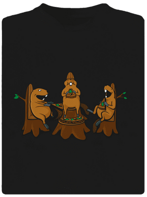 Beaver pizza party gyerek sport póló Black