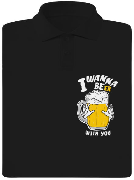 I wanna beer férfi pólóingek Black
