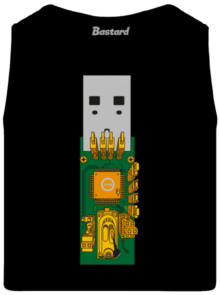 USB city férfi trikó Black