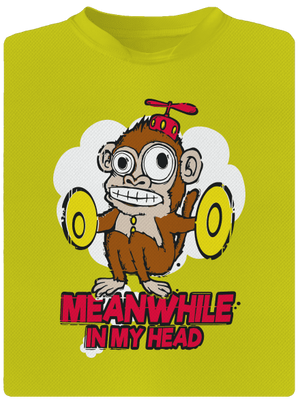 Monkey in my head gyerek sport póló Neon Yellow