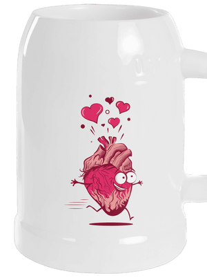 Szerelmes szívek söröskorsó White