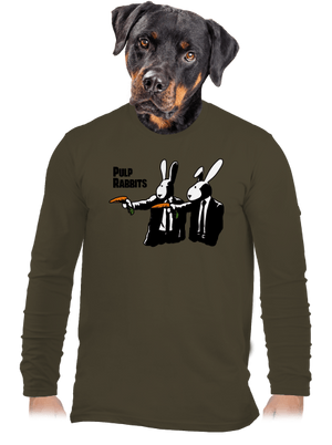 Pulp Rabbits férfi hosszú ujjú póló Urban Khaki