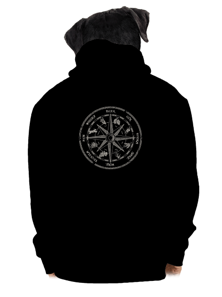 Alkoholos iránytű cipzáras férfi pulóver Black