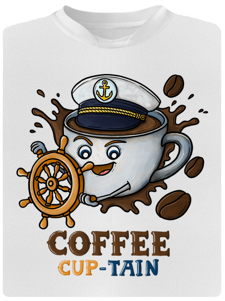 Coffee Cup-tain férfi sportpóló White