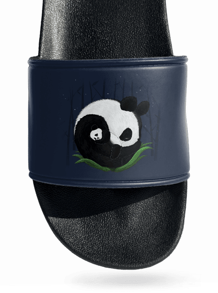 Két alvó panda papucs Navy