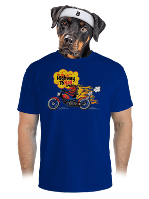 Highway to hell férfi sportpóló Royal Blue Mal