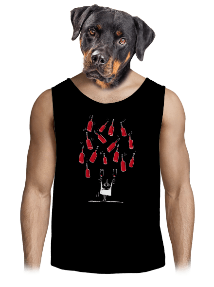 Boldog borász férfi trikó Black