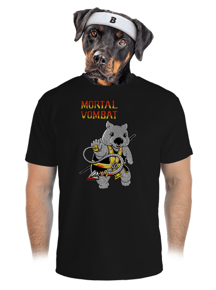 Mortal Vombat férfi sportpóló Black