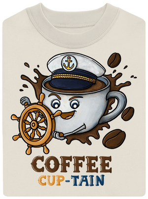 Coffee Cup-tain unisex crewneck Off White