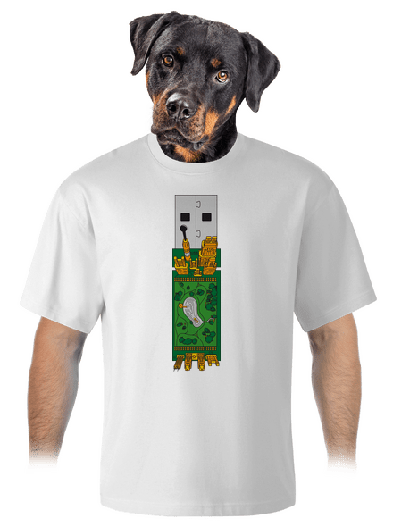 USB city unisex túlméretezett póló White