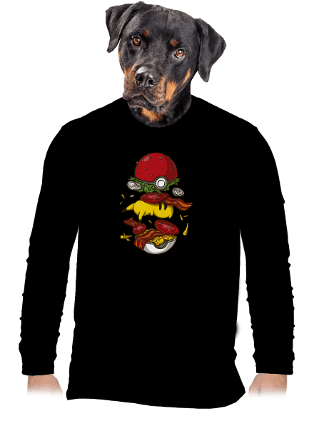 Pokémon burger férfi hosszú ujjú póló Black