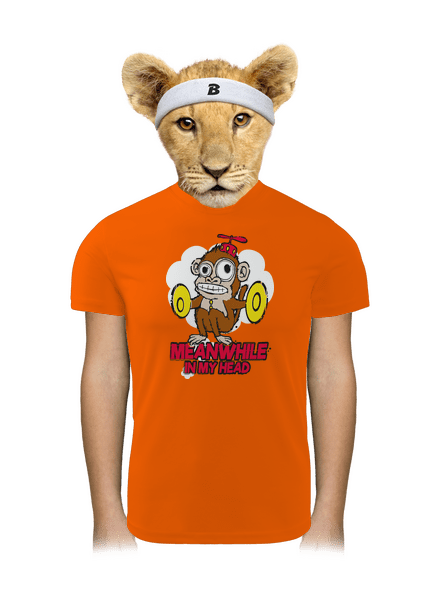 Monkey in my head gyerek sport póló Neon Orange