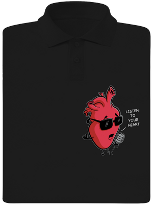Listen to your heart férfi pólóingek Black