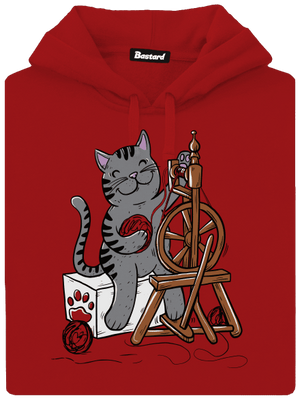 Dorombol a macska női kenguruzsebes pulóver Red Mal