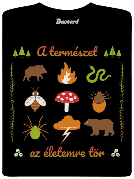 A természet az életemre tör gyerek póló Black