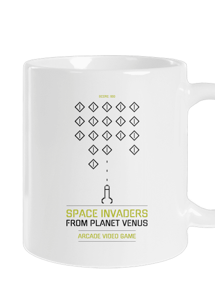 Space Invaders hagyományos bögre White