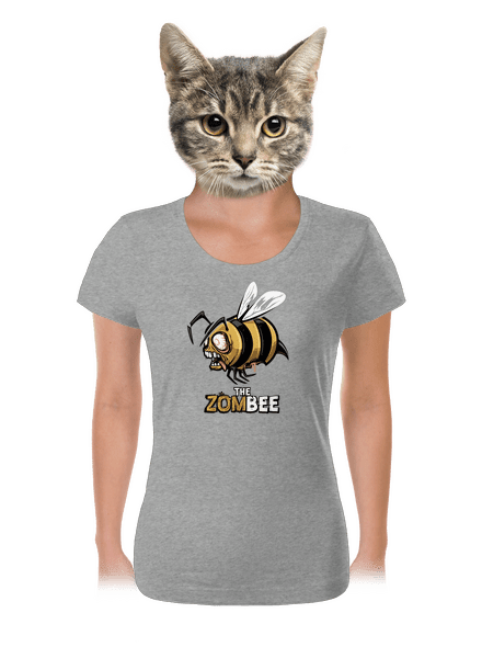 ZomBee - sárga női póló Dark Gray Melange