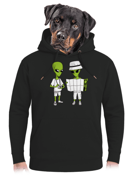 Idegenek unisex prémium pulóver Dark Black
